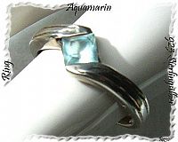 Edelsteinschmuck, Ring 925 Silber, Aquamarin